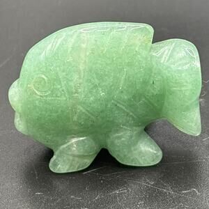 Cute Little Green Aventurine Crystal Fish Carving!